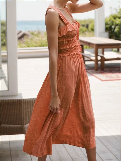 French women's dress for beach leisure vacation